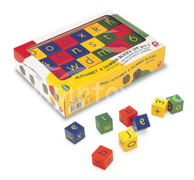 wooden alphabet and number blocks
